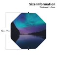 thumbnail image 3 of Honeii Night At Lake Aurora Print Leather Coaster Set of 6, Ideal for Safeguarding Your Furniture from Drinks Spills and Effortless Cleanup,Octagon, 3 of 7