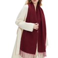 thumbnail image 6 of Womens Double Sided Scarf with Tassels, Soft Warm Winter Scarf for Cold Weather, 6 of 7