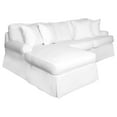 thumbnail image 2 of Sunset Trading Horizon Cotton Slipcover Reversible Chaise Sleeper Sofa in White, 2 of 6