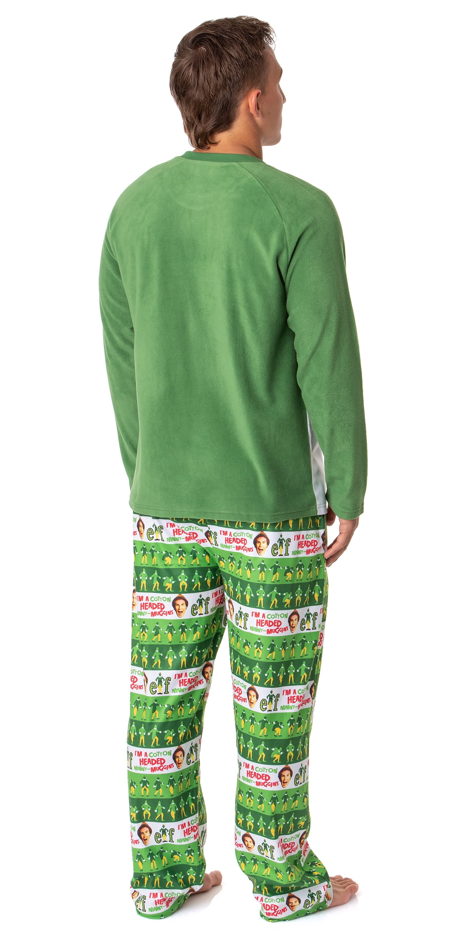 Elf The Movie Mens' Film Cotton-Headed Ninny-Muggins Buddy Christmas Holiday 2pc Sleep Pajama Pant Set