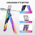 thumbnail image 3 of MelodySusie Nail Clippers, with 15pcs Magnet Sizers, Adjustable Stainless Trimmer for Acrylic Nails, Rainbow, 3 of 9