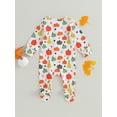 thumbnail image 5 of Newborn Baby Boy Girl Halloween Long Sleeve Jumpsuit Pumpkin Zipper Footie Romper Pjs Fall Winter Clothes Sleep and Play, 5 of 8