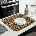 thumbnail image 3 of Brown and Black Leopard Print Dish Drying Mat for Kitchen 1 Pack, Ultra Absorbent Microfiber Dishes Drainer Mats,16"x18", 3 of 6