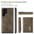 thumbnail image 6 of 2 In 1 Wallet Case Compatible with Samsung Galaxy S24 Ultra, Premium PU Leather Phone Case Back Cover Magnetic Detachable with Trifold Wallet Card Holder Pocket for Samsung Galaxy S24 Ultra, Coffee, 6 of 9
