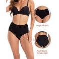 thumbnail image 2 of INNERSY Culottes pour Femmes en Coton, Taille Haute, Culottes Post-Partum, Lot de 5 (S, 5 Noir), 2 of 6