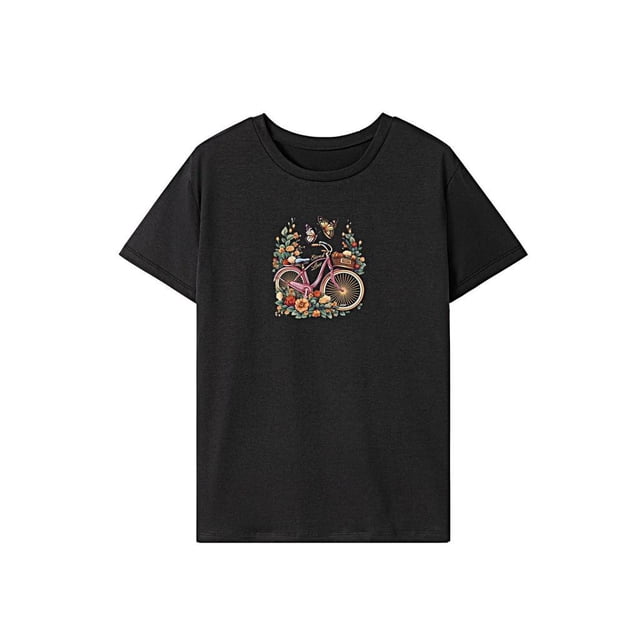 Camiseta de manga corta para mujer Yinane informal suave a la moda cuello redondo XL