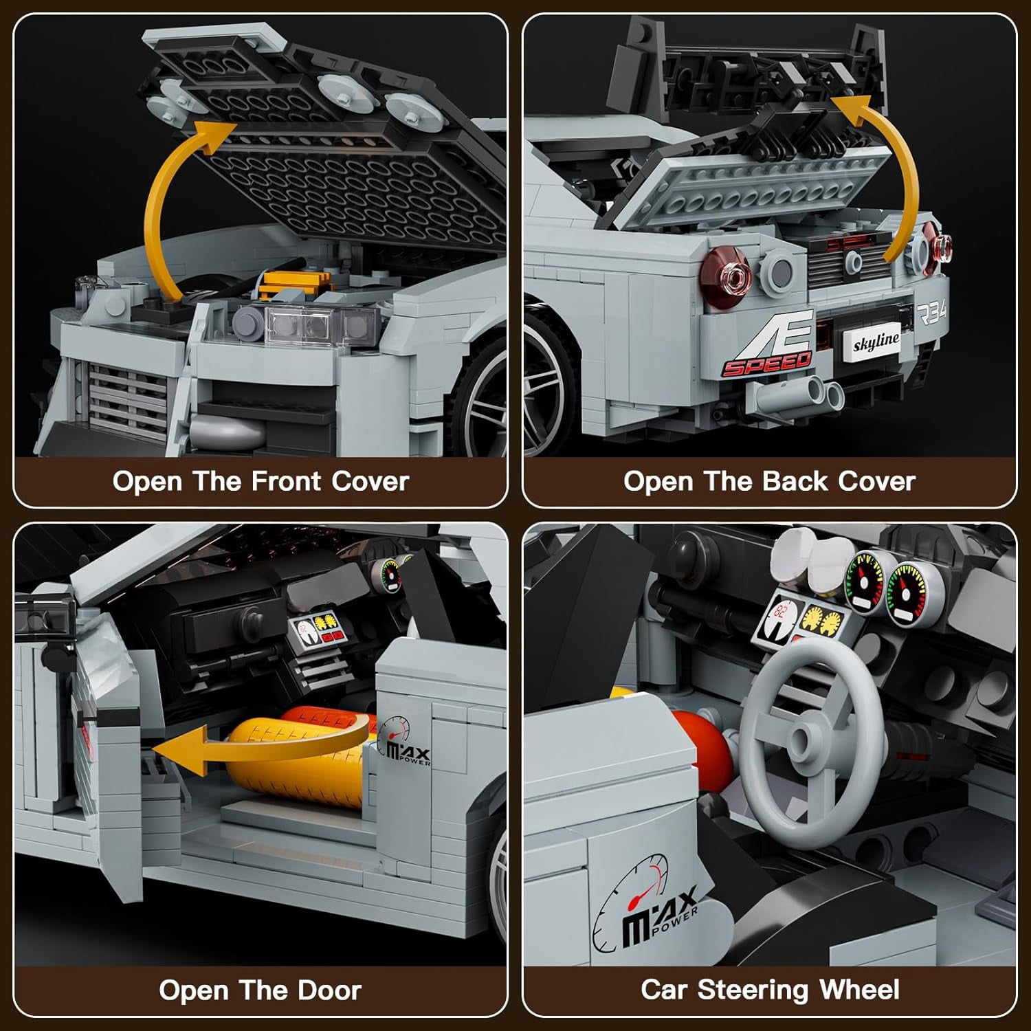 Car Building Sets, 1:12 Scale Sports Vehicle Model, 10113 Collectible Speed Champion Cars Building Kits, Build and Display Car Set  (1471 Pieces)