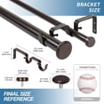 thumbnail image 3 of Urbanest Adjustable Double Curtain Rod Set Bouton Manhattan Finials – 1″ Front & 5/8″ Back Rod With Bronze Rod, 48–84 Inches, 3 of 6