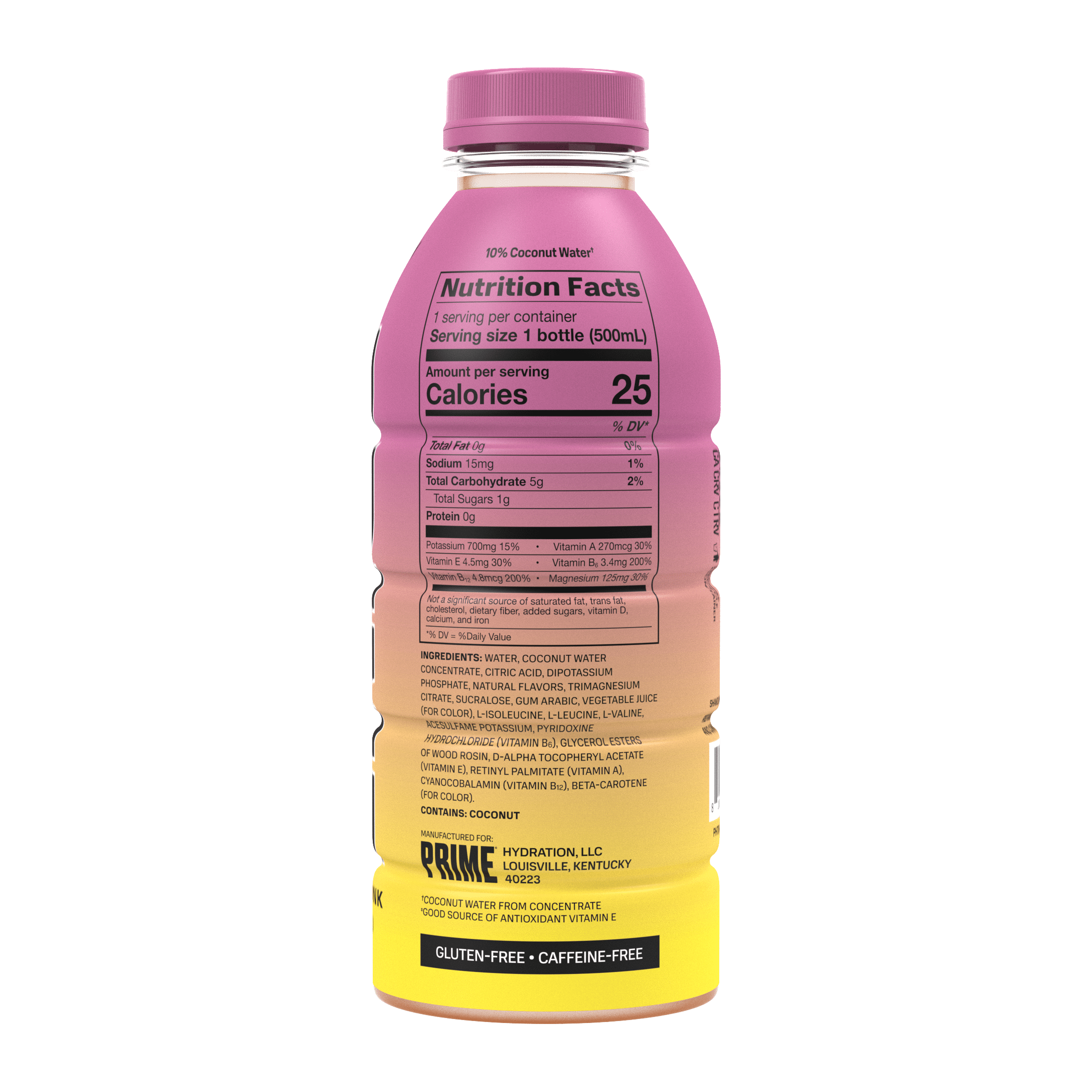 Prime Hydration Sports Drink, Strawberry Banana, 16.9 fl oz, 6 Pack, Bottles