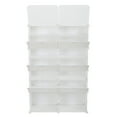 thumbnail image 2 of QXDRAGON 7-Tier 14 Cube Modular Cabinet Shelving Expandable with Doors, Plastic Shoe Rack Organizer for Heels, Boots, Slippers, White, 2 of 8