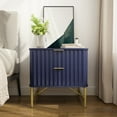 Clihome Modern MDF 2Drawer Nightstand for Bedroom Blue