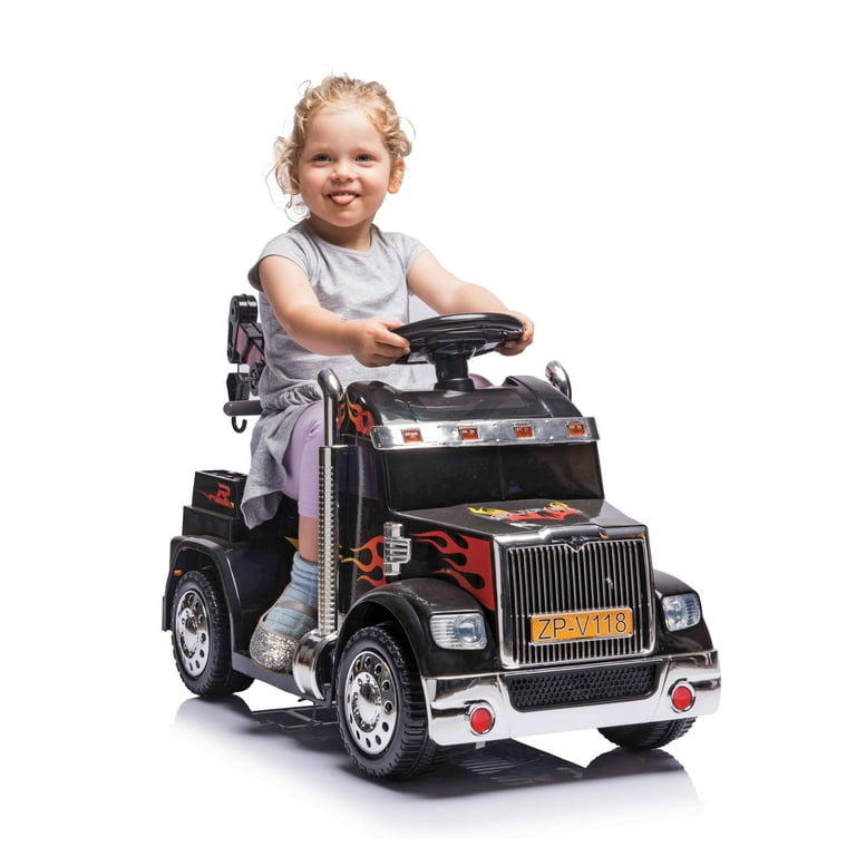 Blazin Wheels 6 Volt Battery Operated Rideon Truck with Crane 3 Years and up 1.55 mph