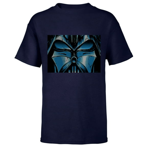 Star Wars Darth Vader Eyes Comic Book Artwork - Short Sleeve T-Shirt for Kids - Customized-Navy