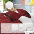 thumbnail image 3 of Red Black Plaid Bedding 3 Piece Duvet Cover Set Full Size, Country Vintage Star Abstract Gingham Soft Microfiber Comforter Cover with Zipper Closure & Pillowcases, Wrinkle & FadeResistant Quilt Cover, 3 of 9