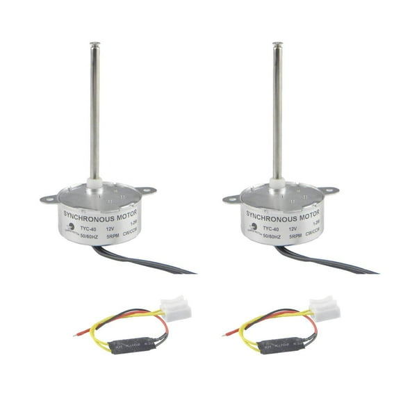 CHANCS TYC-40 Small Synchronous Motor DC 12V 5RPM Inner-Shaft Length 74mm CW/CCW Electric Motor Reduction Gear Motor 2PCS