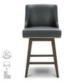 thumbnail image 3 of CHITA 26 inch Faux Leather Swivel Upholstered Counter Height Bar Stools with Full Back, Set of 2, Black, 3 of 11