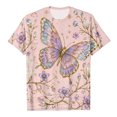 thumbnail image 3 of 2026 Summer Tops for Women Casual Tops Office Elegance Tee with Floral Design Comfort Fit Blouse(Light Purple,S), 3 of 3