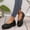 Black, variant on YOUYEDIAN Loafers for Women Fashion Platform Wedge Heel Comfy Versatile Round Toe Slip On Shoes Casual Breathable Walking Shoes