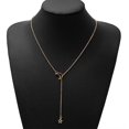 thumbnail image 2 of Collar de lazo para mujer, collar de luna y estrella, gargantilla de oro para mujer, gargantilla delicada, joyería de cadena para mujeres y niñas, 2 of 5