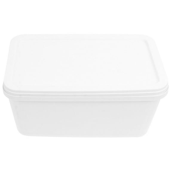 Raindrops White PP Ice Cream Tub Containers Reusable Freezer Storage Box for Food Preservation 3L