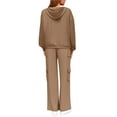 thumbnail image 4 of 2 Piece Sets for Women Lounge Hoodie Sweatsuit Sets Long Sleeve Sweatshirt Cargo Pants Matching Set Travel Outfits Light Brown XL, 4 of 5