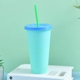 thumbnail image 3 of 700ml Straw Bottle Eco-friendly Fixed Ring Design PP Color Changing Water Cup for Home, 3 of 6