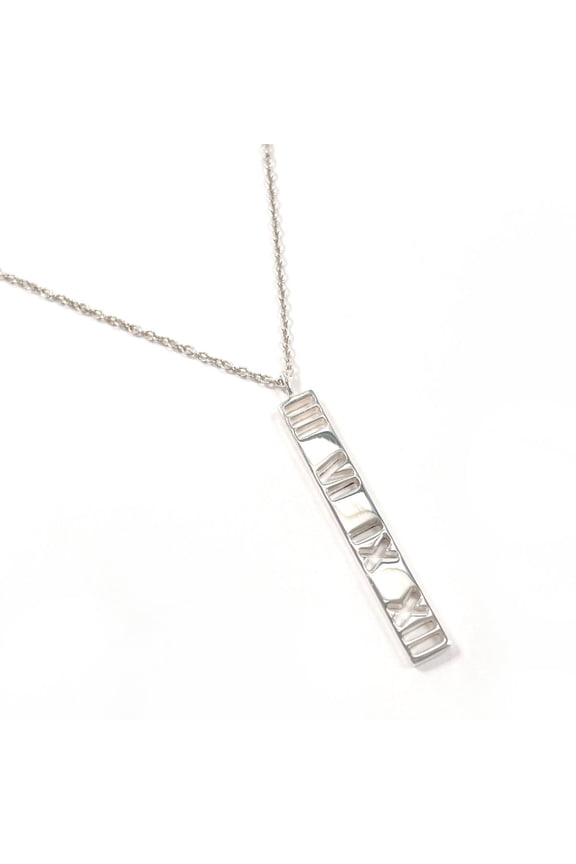 Pre-Owned TIFFANY&Co. Tiffany Atlas Bar Necklace, Sterling Silver 925, Unisex