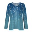 thumbnail image 4 of TQWQT Women's Plus Size Tops 4x-5x Fall Long Sleeve Tops Floral Graphic T-Shirt V Neck Shirts Loose Casual Womens Clothing Blue L, 4 of 6