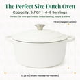 thumbnail image 2 of 5.7 qt Enameled Cast Iron Dutch Oven with Lid | Safe For All Stovetops, Oven Safe 500F, 2 of 8