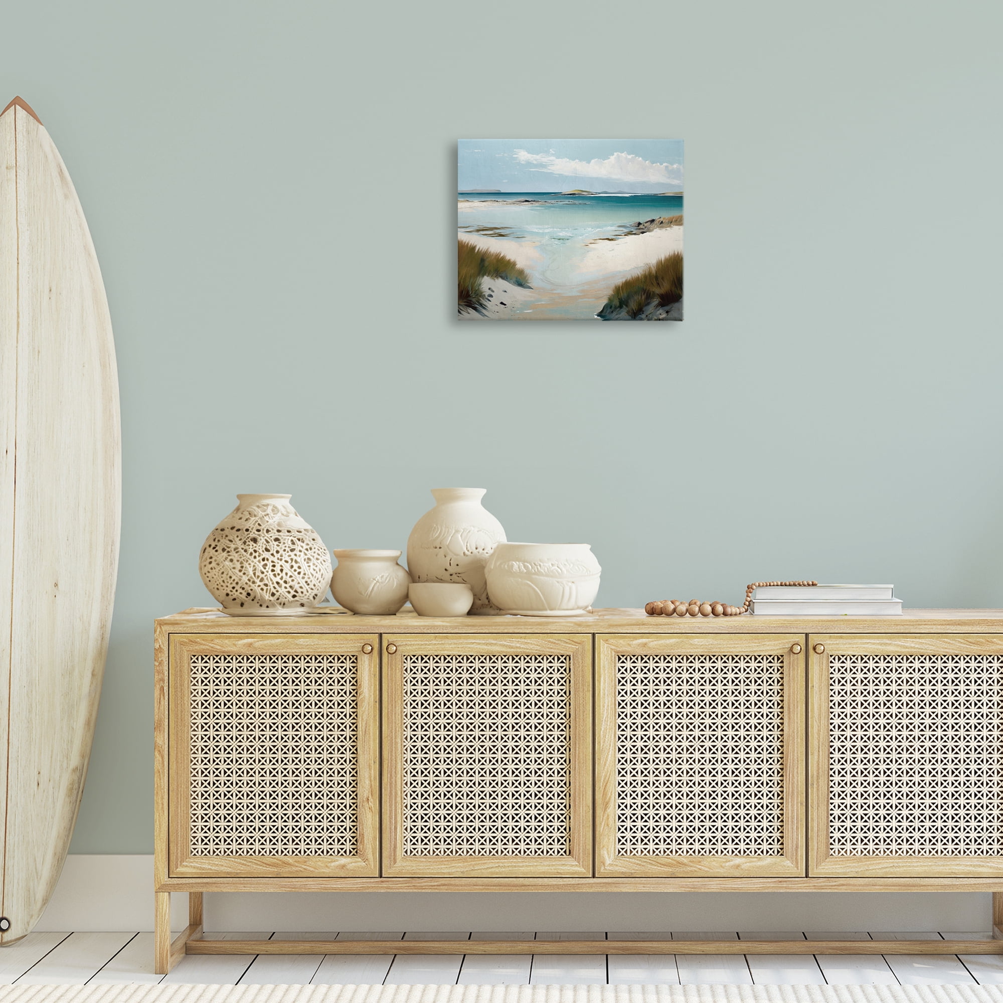 Stupell Industries River Tide Seascape Nautical & Beach Painting Wrapped Canvas Art Print Wall Art, 20 x 16