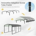 thumbnail image 3 of VEIKOUS 15' x 10' Outdoor Metal Carport, Heavy Duty Galvanized Steel Carport Canopy for Patio, Grey, 3 of 16