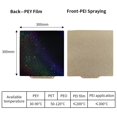 thumbnail image 2 of ZOUSSIQI Double-Sided Build Plate, PEI Spray Coating + PEY Smooth Film Spring Steel Flexible Plate 300x300mm Without Soft Magnetic Base for Most Models of 3D Printer Platforms CA919-29337, 2 of 9