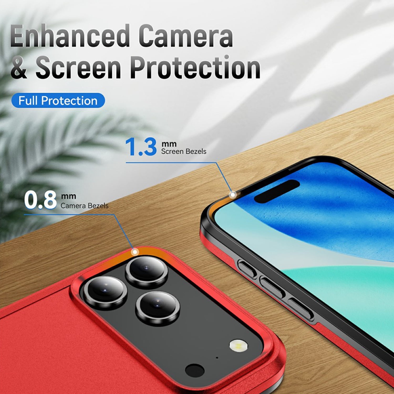 Rugged Shockproof Hybrid Cover for iPhone 17 Pro Max - Red