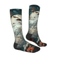 thumbnail image 3 of Fotbe Moon Flower White Owl print Women's Men's Novelty Crew Socks Cotton Socks Knee High Socks for Walking,Running,Nurses,Pregnancy, 3 of 8