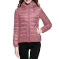 thumbnail image 5 of felwors Women's Ultralight Packable Hooded Down Jacket Puffer Down Coats Pink, XXXXL, 5 of 6