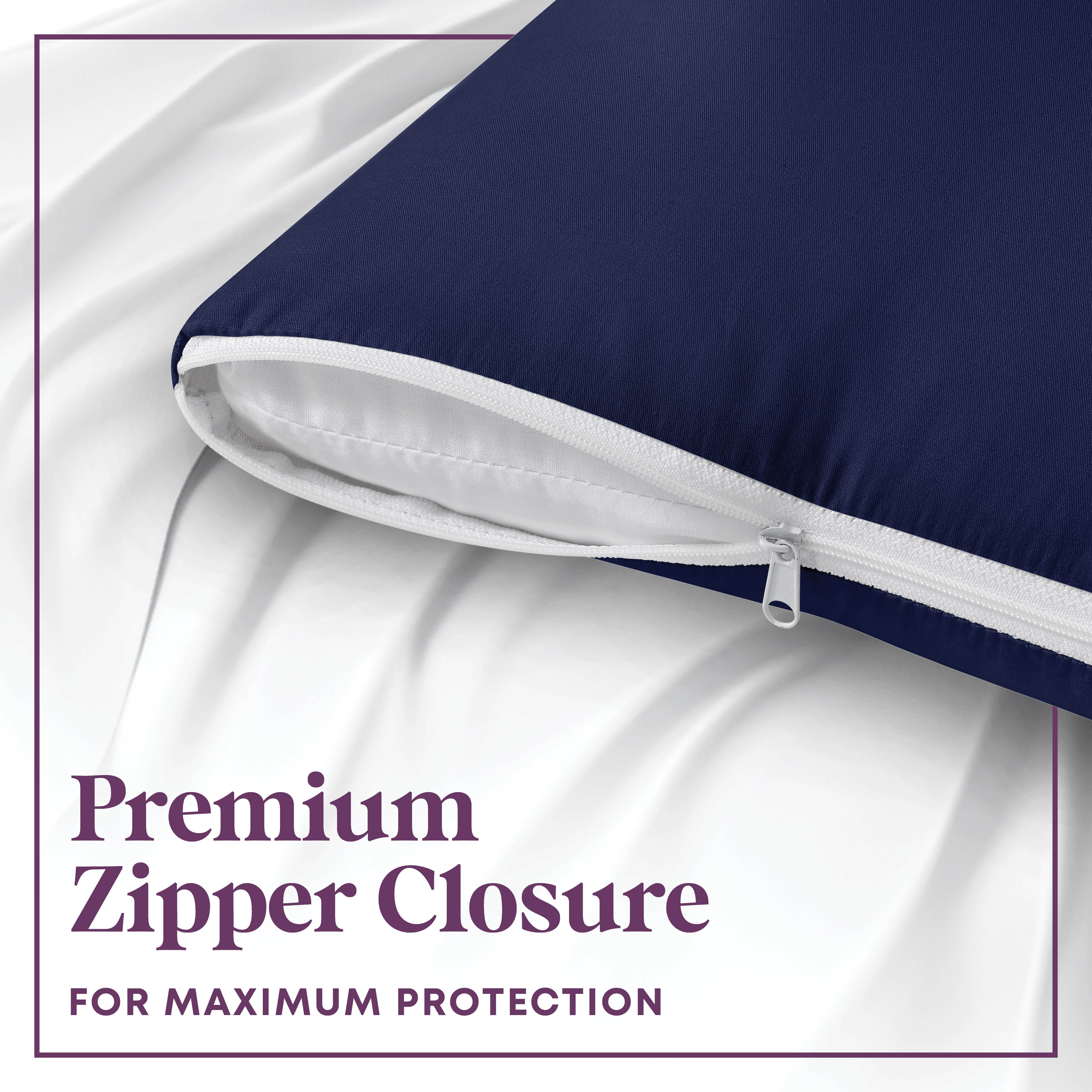 CIRCLESHOME Throw Pillow Protectors - 100% Cotton Breathable Pillowcases - 22 X 22 Square Pillowcases - Protects Pillows from Dirt, Dust and Debris (Square Pillow - 4 Pack- 22x22)