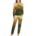 thumbnail image 2 of Elegant Mountains Pajamas Daily Sunset Print Casual Oversized Sleepwear Women Long Sleeve Pattern Retro Pajama Sets, 2 of 7