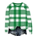 thumbnail image 5 of NTACZA Plus Size Tops Women Plaid Crewneck Green Sweatshirts Loose Soft Long Sleeve Shirts Blouses for Women Casual L, 5 of 7
