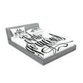 thumbnail image 2 of Ambesonne Hello Gorgeous Fitted Sheet & Pillow Sham Set, Calligraphy Font, Calking, Black and White, 2 of 2