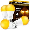 thumbnail image 2 of GEREMF-Bug Light Bulbs Outdoor: A21 23W Amber Yellow Light Bulb, 150W-200W Equivalent, 2000K LED Light Bulbs E26, Bug Light Bulb for Outside Porch, Garage, Non-Dimmable, 4 Pack, 2 of 4