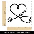 thumbnail image 2 of Nurse Heart Stethoscope Self-Inking Rubber Stamp Ink Stamper - Brown Ink - Small 1 Inch, 2 of 7