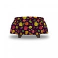 thumbnail image 4 of Fruits Ottoman Cover, Cherry Apple Orange Peach, 2 Piece Slipcover Set with Ruffle Skirt for Square Round Cube Footstool Decorative Home Accent, Standard Size, Dark Fuchsia Multicolor, by Ambesonne, 4 of 5