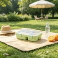 thumbnail image 6 of Plastic Bento Box,Rectangular Buckle Airtight Leakproof Portable Divided Lunch Container | Office Meal Prep Container | Refrigerator Food Storage | Perfect for Outdoor Travel & Picnic,Green, 6 of 7