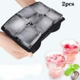 thumbnail image 2 of Premium Silicone Ice Cube Tray with Lid - Square 6-Cavity Ice Cube Maker Molds, 2 of 7