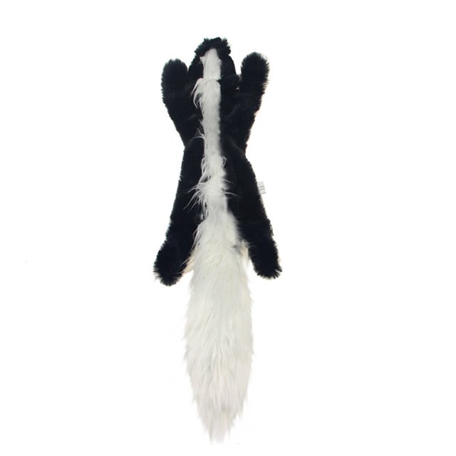 Squeaky No-Stuffing Dog Toy - 45cm Lifelike Skunk Plush for Small & Medium Dogs/Puppies - Stimulates Hunting Instincts, Interactive Chew Plaything with Loud Squeaker, Safe Polyester Shell Pet Toy