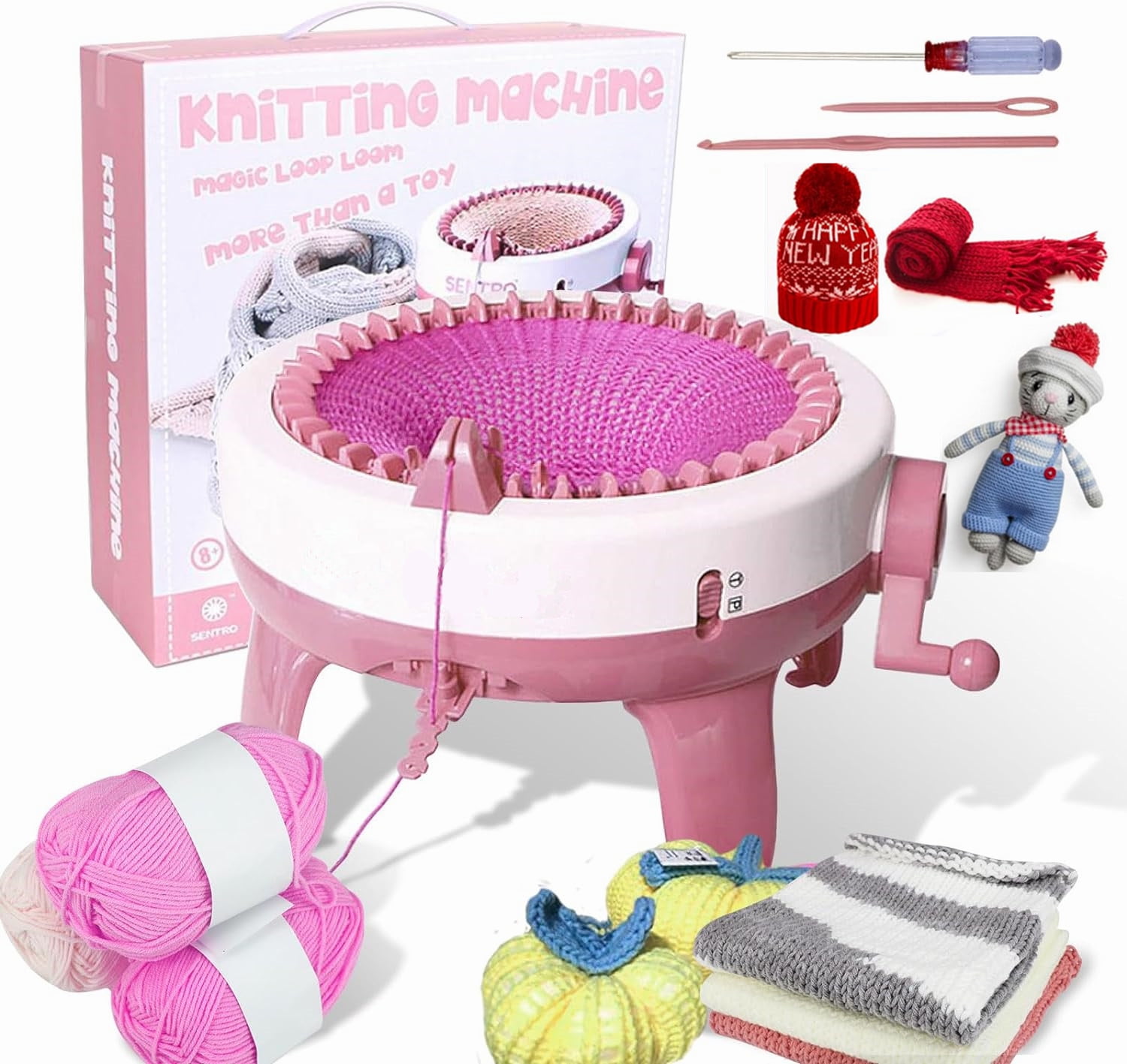 LEXKUYI 40 Needles Knitting Machine, DIY Knitting Weaving Loom Machine for Kids and Adults