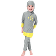 thumbnail image 2 of IBTOM CASTLE Girl Burkini Swimsuits Modest Muslim Islamic Long Sleeve Rash Guard Full Cover Top Skirted Swim Capris ​Swimwear Set 9-10 Years Gray, 2 of 8