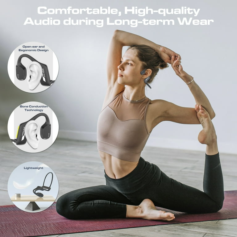 TOPVISION Bone Conduction Swim Headphones, IP68 Waterproof