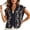 Black, variant on Women Strawberry Floral Tie Front Vest Top, V Neck Lace Trim Cap Sleeve Button Down Cropped Blouse, Lightweight Polyester Casual Layering Shirt, 1 Piece, S-M-L, True To Size