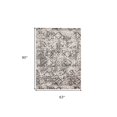 thumbnail image 2 of 5' X 8' Gray Ivory And Silver Abstract Stain Resistant Area Rug, 2 of 9